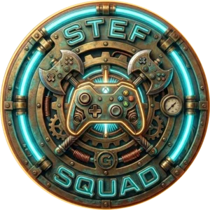 Officieel logo van Stef Squad Live, het livestream- en gamingkanaal van Steamline Media.