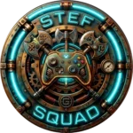 Officieel logo van Stef Squad Gaming, het livestream- en gamingkanaal van Steamline Media.